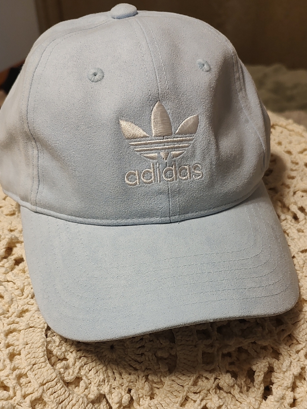 Adidas Originals Light Blue Trefoil Suede Cap
